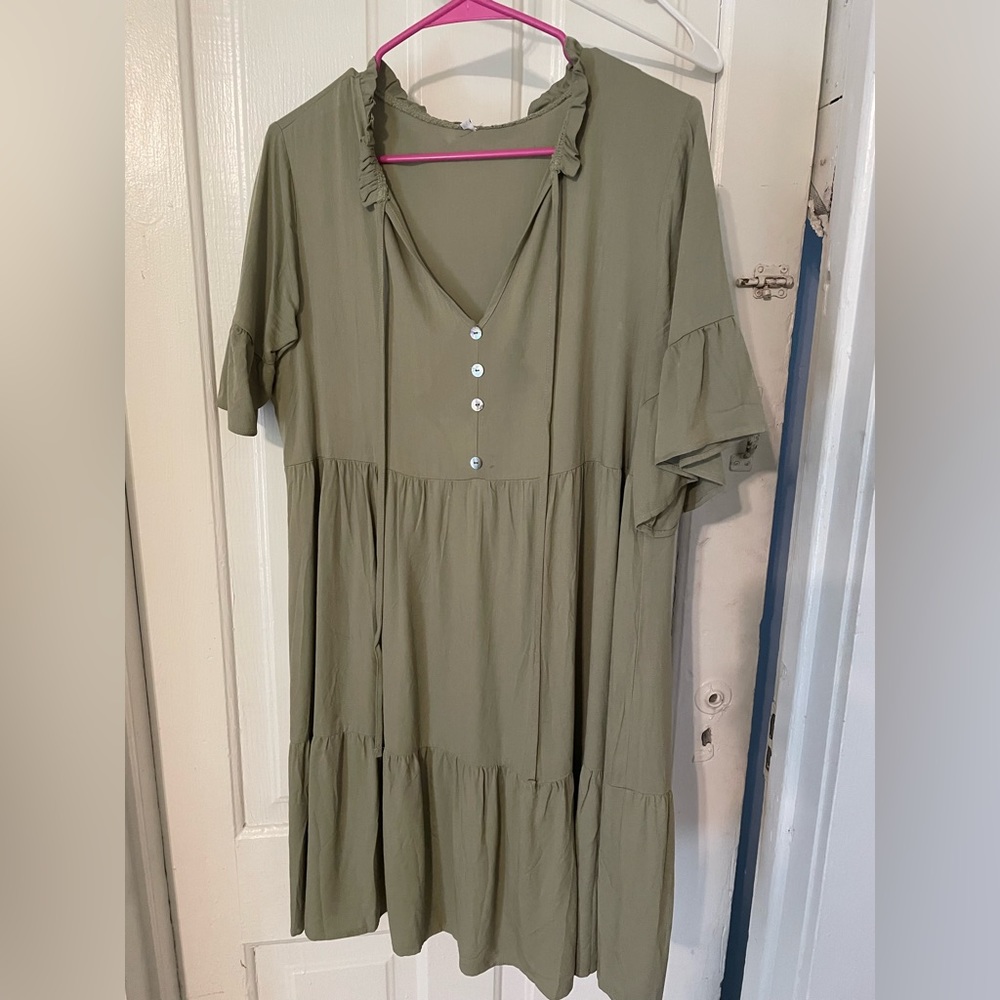 Dark green maternity dress